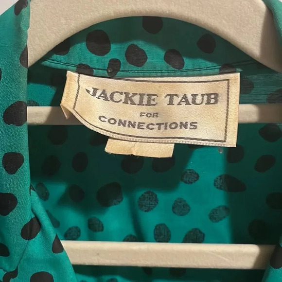 *Final Price* Jackie Taub Vintage Green Polka Dot Size 4 Dress OOAK - Picture 5 of 5